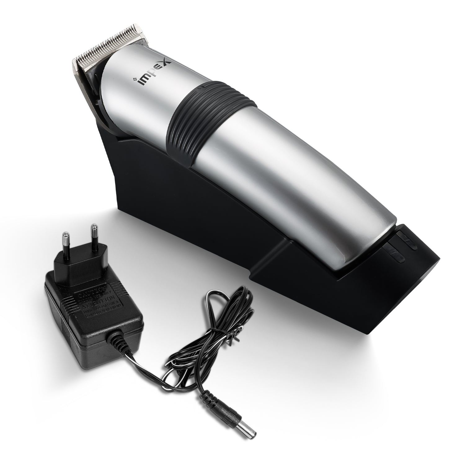 Impex TIDY IHC5 Cordless Hair Trimmer for Men with 5 Clip-on Combs and Charging Stand (Silver)