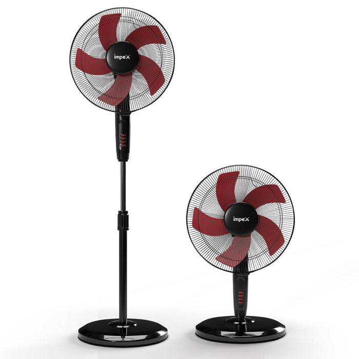 Impex Impulse 400 mm Table pedestal 2 in 1 convertible fan with 2 years warranty (Red and Black)