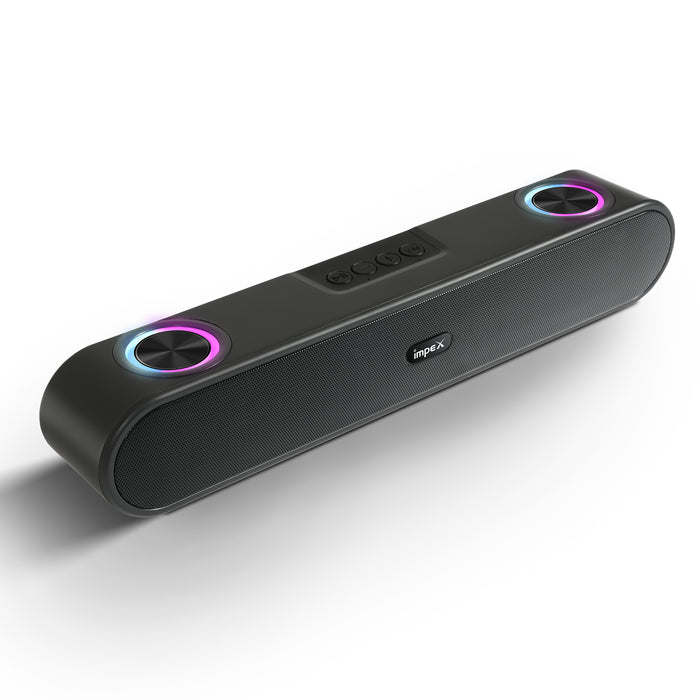 Impex Portable Soundbar MUSIKBAR M1012, Portable Soundbar with LED Light Function, Supports USB, Bluetooth, AUX, FM & TF, 1 Year Warranty (Black)