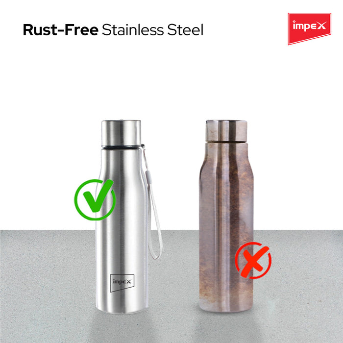 Impex Stainless Steel Water Bottle SIPPY 750N, 750 ml, Silver