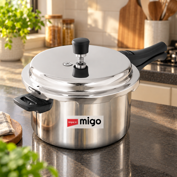 MIGO TPC 3N Serene 3 Litre Triply Pressure Cooker | Induction Bottom | Durable Stainless Steel Body