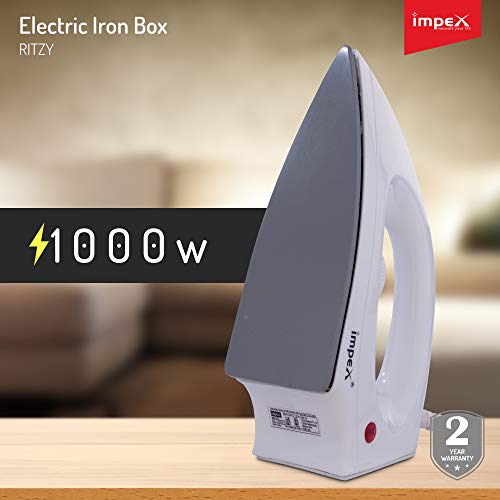 Impex Ritzy Light Weight Dry Iron Box (1000 Watts,White)