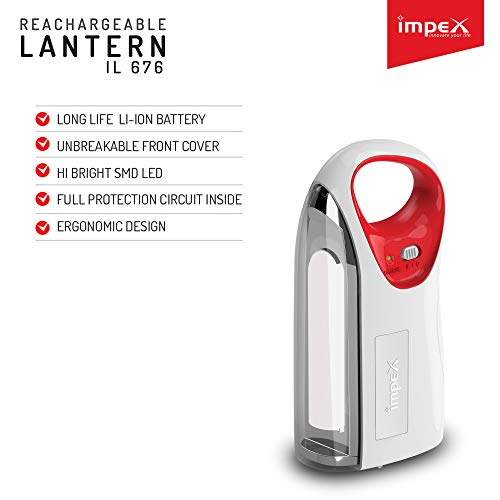 Impex Plastic LED Lantern Emergency Light, White