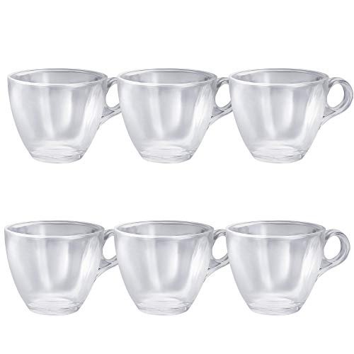 Impex CLAIR-190 Tea/Coffee Glassware Set (Set of 6 Glasses 190 ml,Transparent)