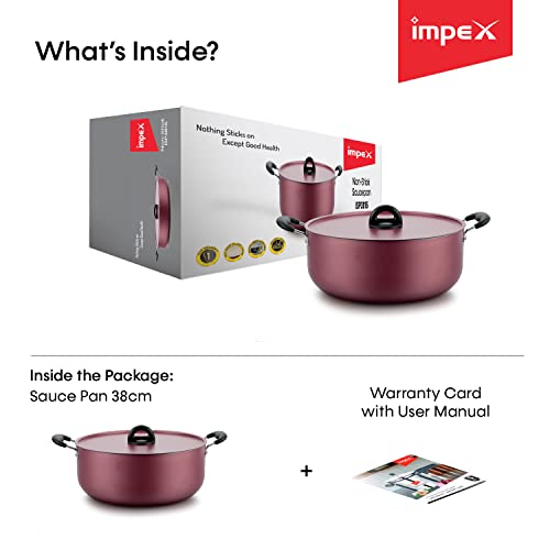 Impex ISP-3815 Aluminium Biriyani Pot, 17L, (Red, Maroon)