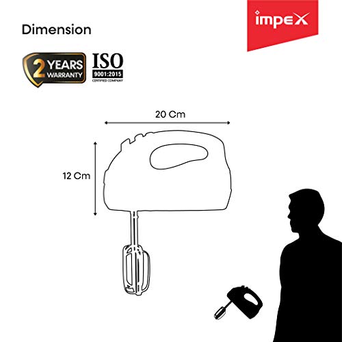 Impex HM-3302 200W Hand Mixer, Black