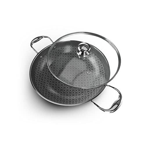 Impex Serene Triply Honeycomb Stainless Steel Kadai Pan 24 cm | 304 Grade Stainless Steel Kadai Pan | | No PFOA Coating | Induction Friendly Cookware, Silver