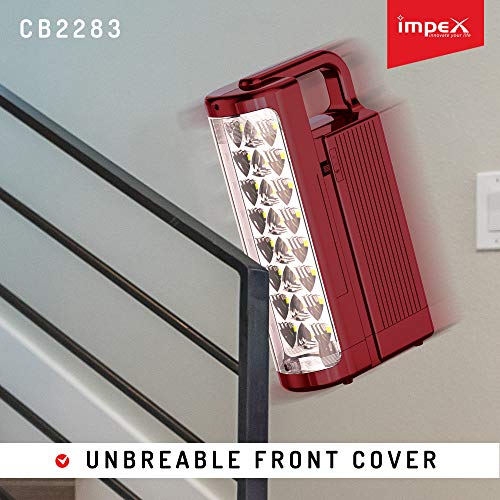 Impex CB-2283 Rechargeable LED Lantern and Flashlight Light Combo (Red)
