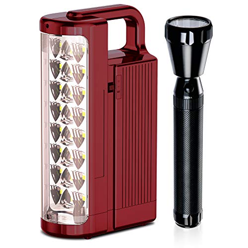 Impex CB-2283 Rechargeable LED Lantern and Flashlight Light Combo (Red)