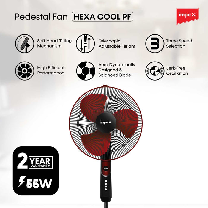 IMPEX High Speed Pedestal Fan (Hexa Cool PF)