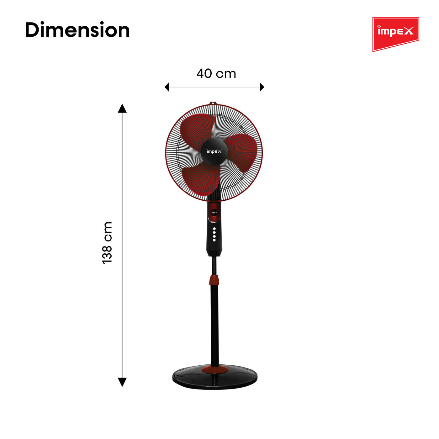 IMPEX High Speed Pedestal Fan (Hexa Cool PF) — Impex store