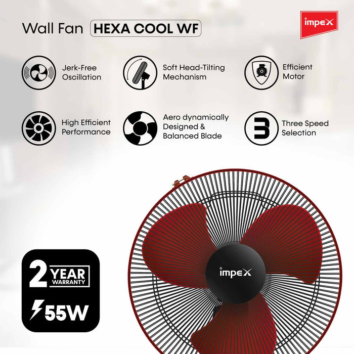 Impex High Speed Wall Fan (HEXA COOL WF)
