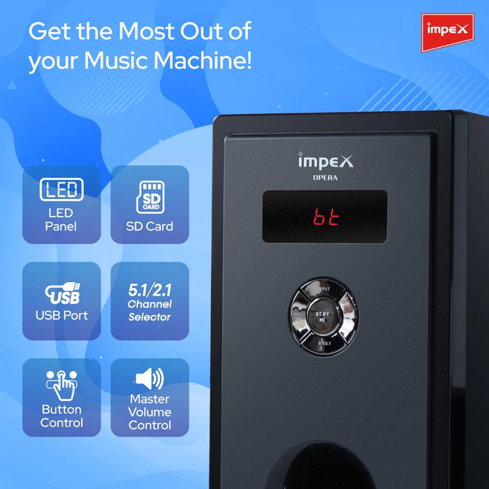 Impex 5.1 Channel Multimedia Speaker System(Opera 45) — Impex Webstore
