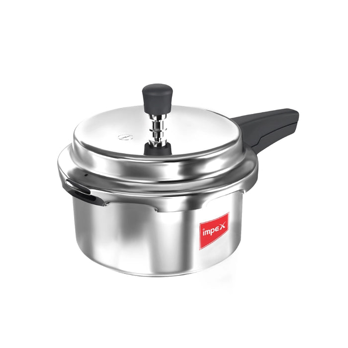 Impex ECO 2 Induction Base Outer Lid Aluminium Pressure Cooker, 2 litres, Silver