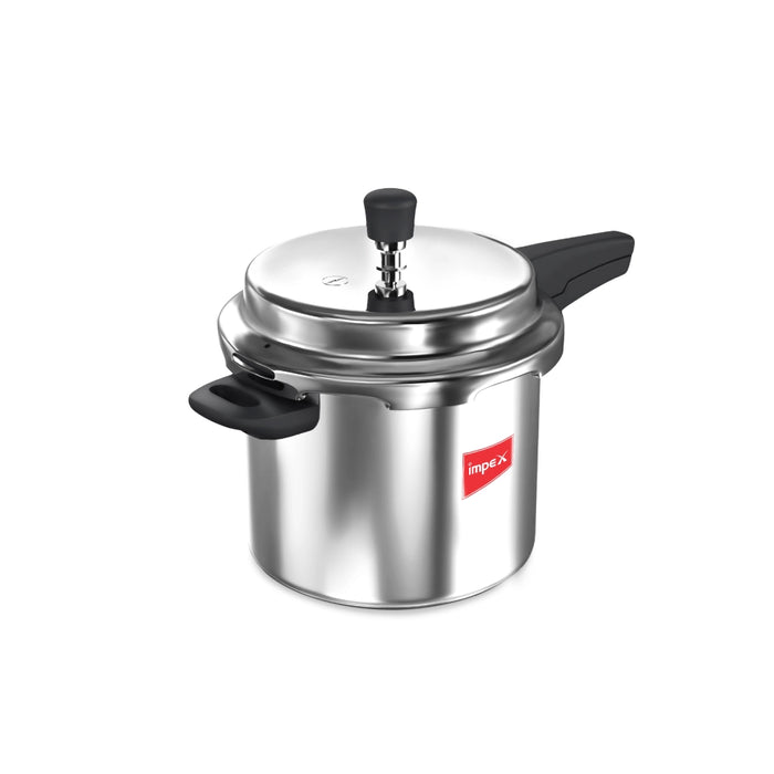 Impex ECO 5 L Induction Base Aluminium Pressure Cooker with Outer Lid (Silver)