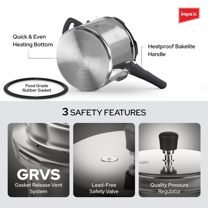 Induction base pressure cooker 5 litres sale