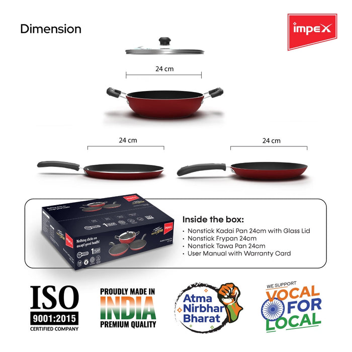 Impex Non-Stick Aluminium Cookware Set (KTF 444)