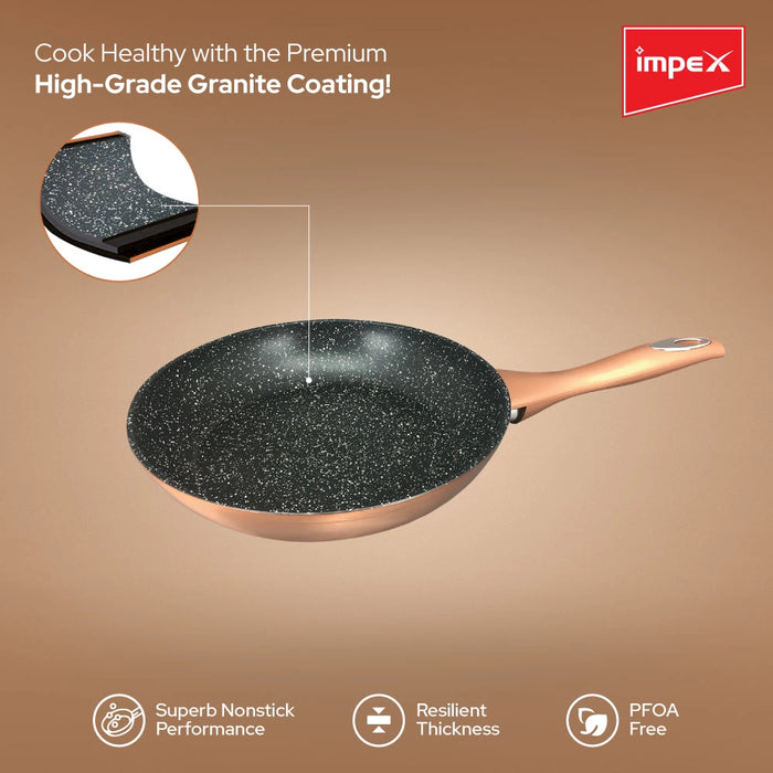 Impex GEM-3S Aluminium Nonstick Cookware Set, 5 Piece (Granite)