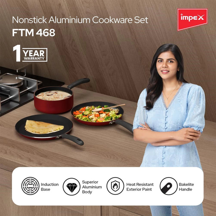 IMPEX Non-Stick Aluminium Cookware Set (FTM 468)