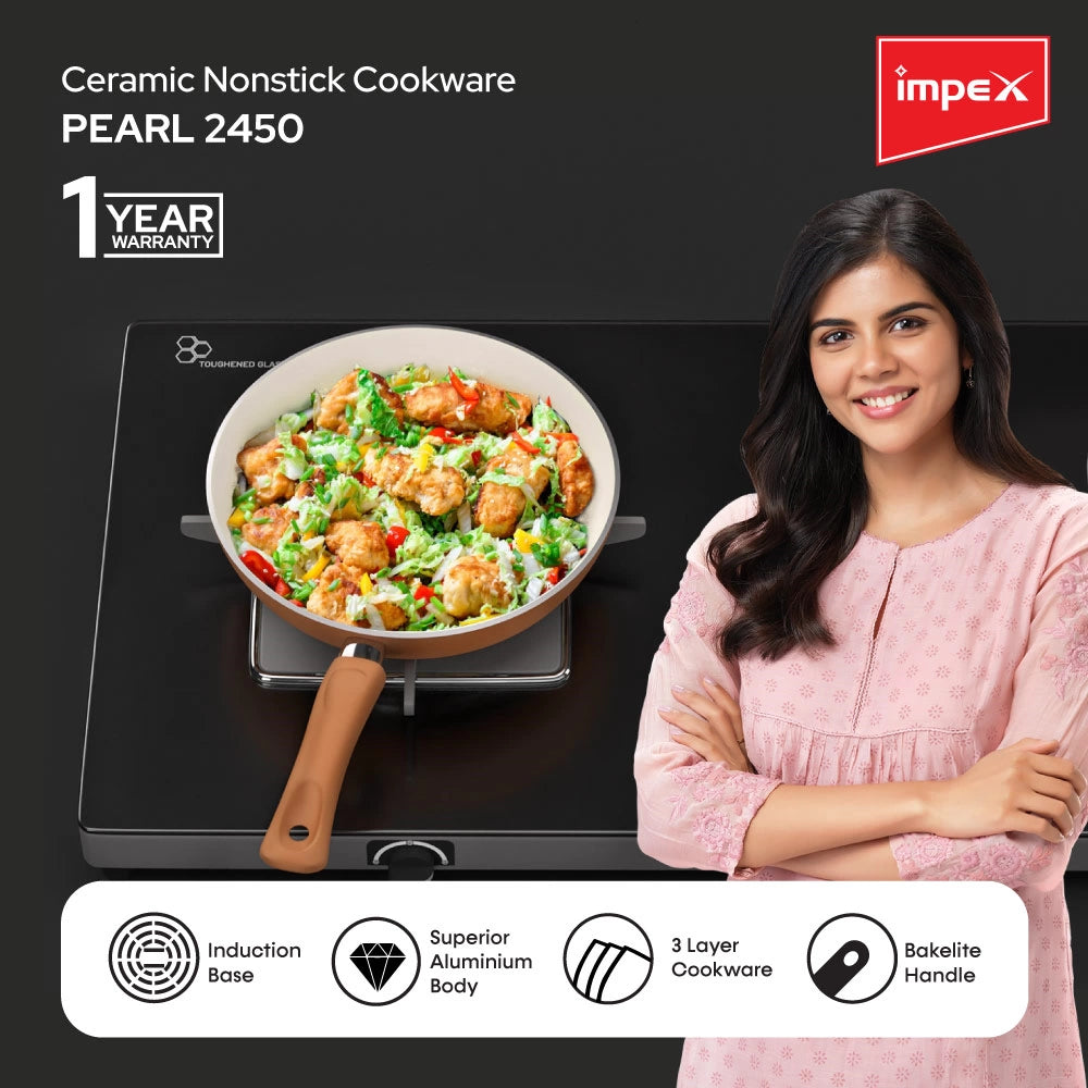 Impex Non-Stick Ceramic Frypan (Pearl 2450)