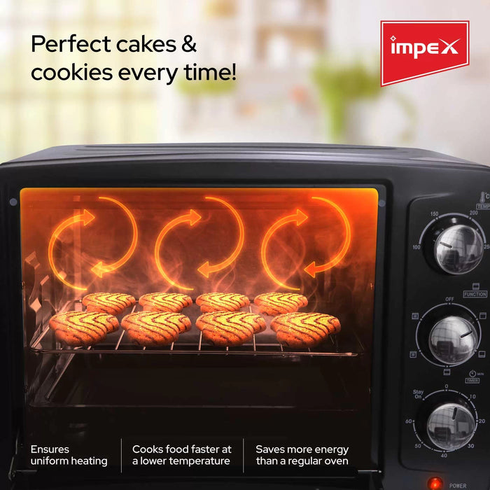 Impex IMOTG-19 Oven Toaster Grill OTG with Convection Function (19 Litre, Black)