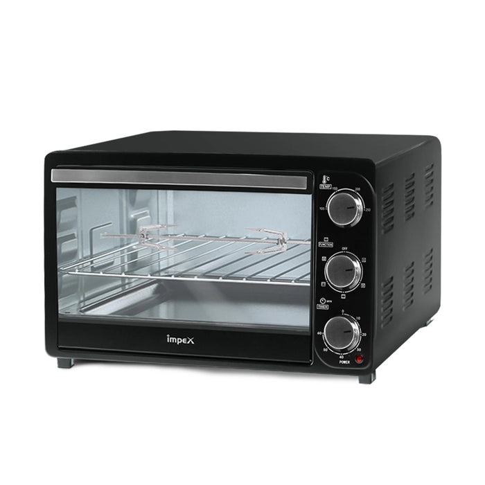 Impex IMOTG-28 Oven Toaster Grill OTG with Convection & Rotisserie Function (28 Litre, Black)