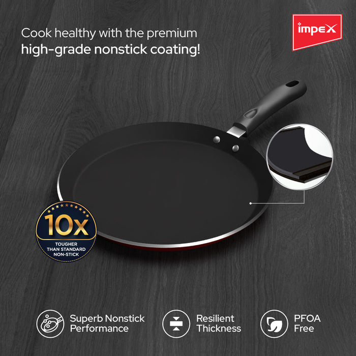 Impex special combo of Glasstop 2 Burner Gas Stove, 3 Ltr Pressure Cooker, Fry Pan and Tawa Pan Cookware set
