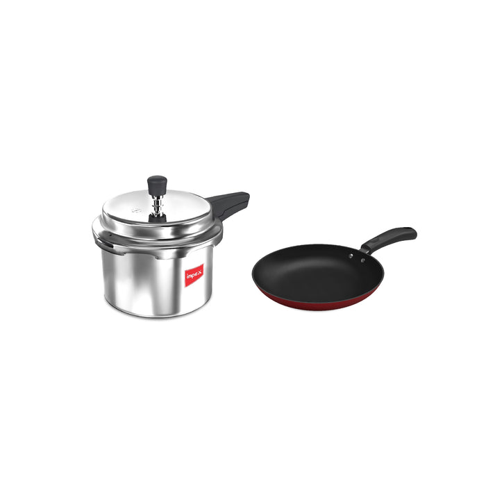 Impex special combo of 3 Ltr Pressure Cooker and Frypan