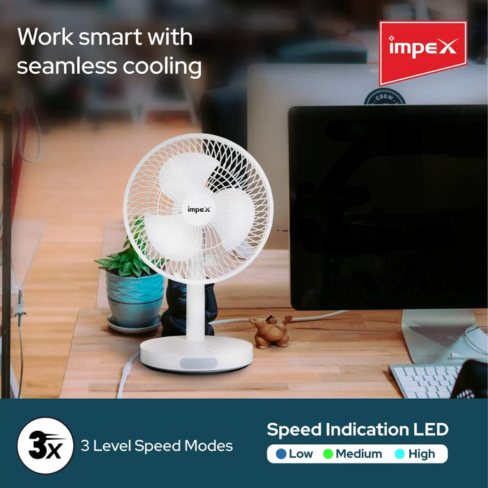 Impex Rechargeable Fan with LED Light | Breeze D2N