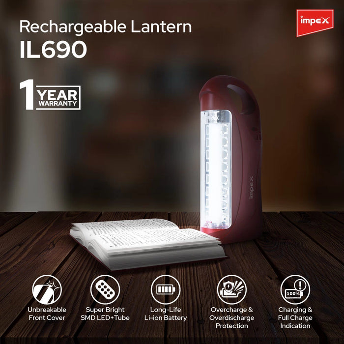 Impex IL-690 Rechargeable LED Lantern Emergency Light