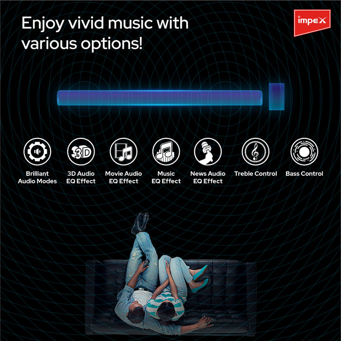 IMPEX 2.1 Ch Multimedia Soundbar (Beatbeam SB6000)