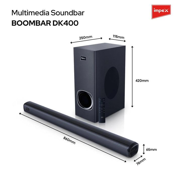 Impex 2.1 Ch Multimedia Soundbar (Boombar DK400)