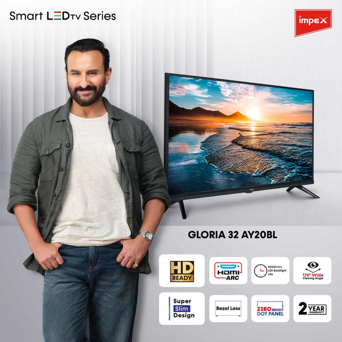 IMPEX 32" HD Bezel-less LED TV  Gloria 32 AY20BL